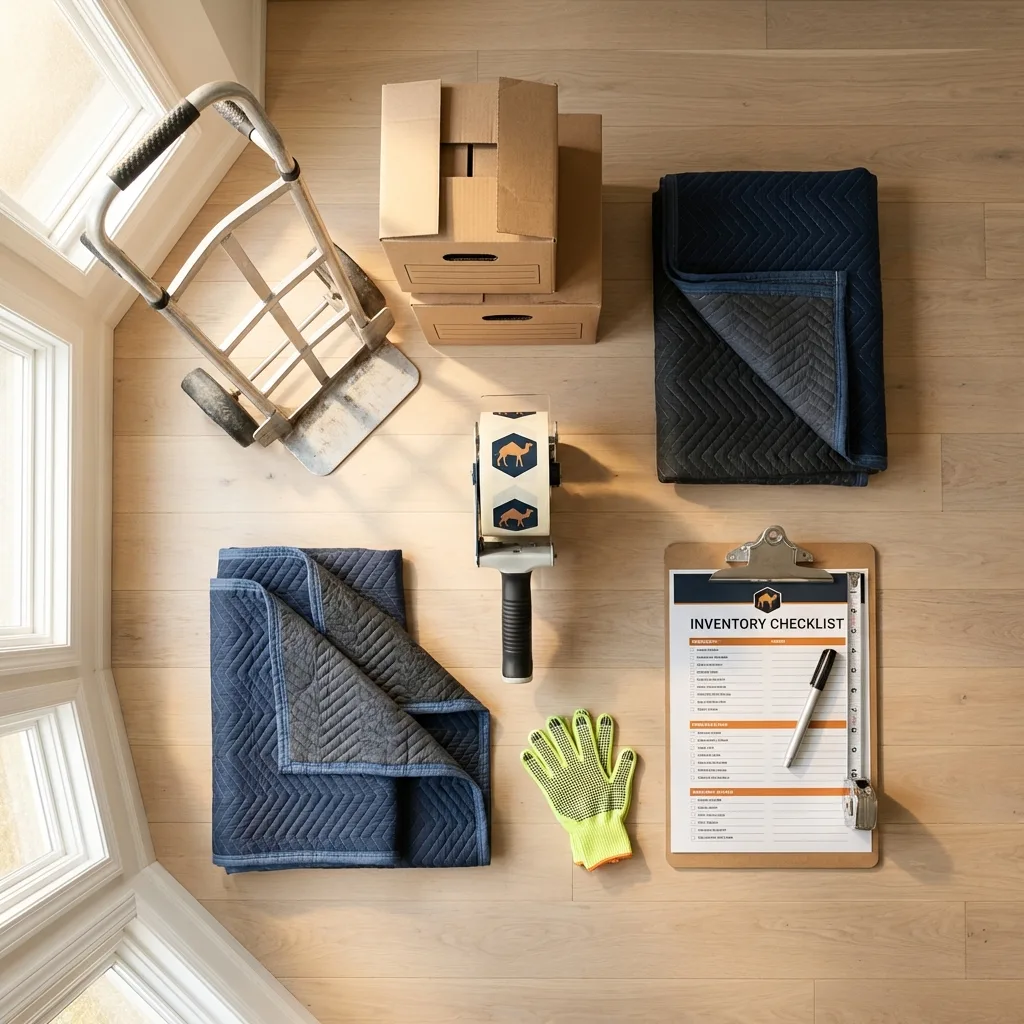 Professional moving supplies and packing materials layout for Anahola residential relocations